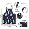 thumbnail image 7 of Celestial Wolf Halloween Pattern Apron-Garden Aprons for Women with Pockets-Cotton Linen Waterproof Kitchen Cooking Gardening Aprons Adjustable for Kitchen,Cooking,BBQ and Salon 33"x27", 7 of 7