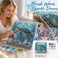 thumbnail image 2 of Creative Pearl Painting DIY Kit Ocean Theme, Marine Life Diamond Art Craft Set with Crystal Beads, DIY Wall Hanging Decor, Fun Handmade Hobby Activity,E, 2 of 9