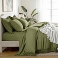 thumbnail image 6 of SONORO KATE 5 Pieces Twin Comforter Set – Tassels Boho Bed in a Bag, All Season Bedding Set with 1 Fitted Sheet, 1 Flat Sheet, 1 Pillowcase and 1 Sham, Sage Green, 6 of 10