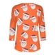 thumbnail image 5 of Puntoco Blusa informal de cuello redondo con mangas 3/4 cortas y estampado a la moda para mujer, 5 of 5