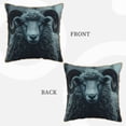 thumbnail image 3 of Fotbe Moody Ram Portrait Pattern Velvet Decorative Throw Pillow Covers with Elegant Piping, Soft Plush Cushion Cover for Sofa, Bed, Car, Office-16"x16", 3 of 8