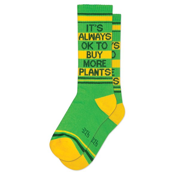 Gumball Poodle, It's Always Ok to Buy More Plants, Unisex Crew Socks, Size Regular