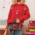 thumbnail image 4 of BLVB Ugly Christmas Sweater Women Crewneck Cute Knitted Sweater Pullover for Holiday Party Christmas Gifts for Women, 4 of 7