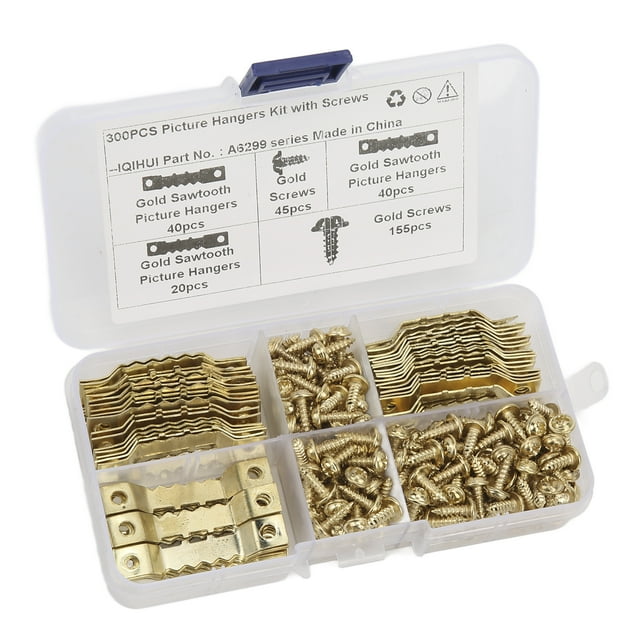100Pcs Sawtooth Picture Hangers, Iron Frame Hanging Hooks with Screws for Photo, Clothes, Tools in Cars, Ships, RVs, Ships, Large Trucks