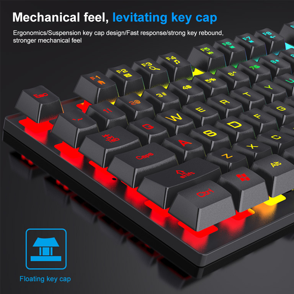 ITIGOITIE E-sports Gaming Wired Glowing Film Keyboard for Office, Desktop and Laptop - Black