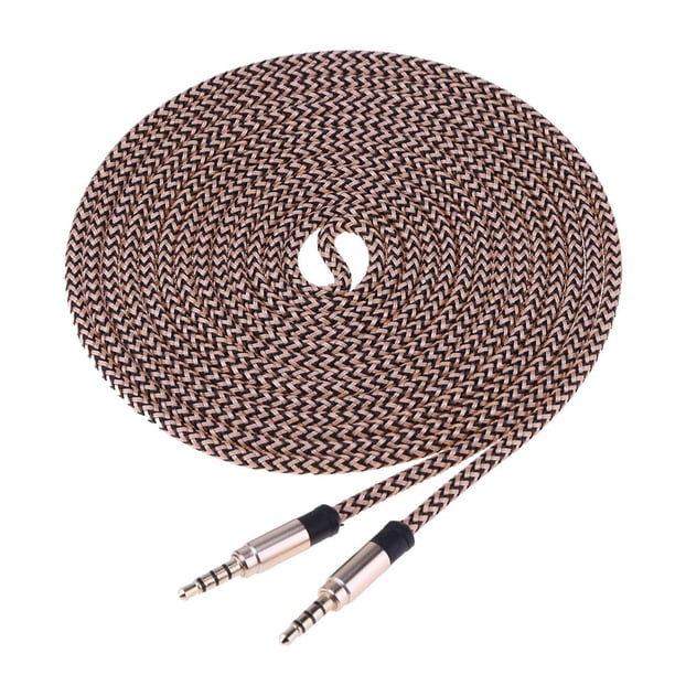 Kuymtek Cable de audio de 3,5 mm macho a 3,5 mm macho AUX auxiliar estéreo tejido (dorado) Kuymtek Componentes de la computadora