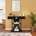 thumbnail image 4 of Gymax Console Sofa Table w/ Drawer and 2-Tier Shelves for Entryway Living Room Black, 4 of 10