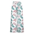 thumbnail image 7 of MYAOYI Women's Loose Flowy Palazzo Pants, Tropical Palm Print Elastic High Waist Casual Trousers, 7 of 7