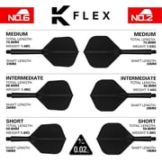 Target Darts K Flex Integrated Dart Flights And Shafts, No.6 Black (Medium) | Pack Of 3 K-Flex - No6, Kflex All In One Moulded Dart Flight & Stem | Professional Dart Accessories