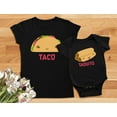 thumbnail image 4 of Taco & Taquito Baby Bodysuit & Women's T-Shirt Set Mommy & Me Matching Outfit Taco Black XX-Large / Taquito Black 24M (18-24M), 4 of 7