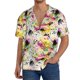thumbnail image 1 of Balery Retro Musical Camisa Casual de Manga Corta con Botones para Hombre, Texturizada, Estilo Cubano, para Playa, Verano-X-Large, 1 of 5