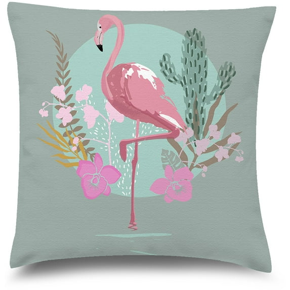 Awkward Styles Flamingo Decorative Pillow Covers Flowers Throw Cushion Case
