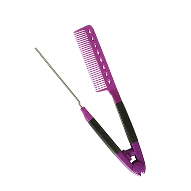 Minnieouse Peine de estilo Mango largo Accesorios de barbería Alisador de cabello Antideslizante Suministros de peluquero Herramienta de Cuidado del cabello Violeta