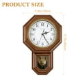 thumbnail image 6 of Vintage Pendulum Wall Clock, Wood-Looking Plastic, Battery Operated, Brown, 6 of 8