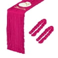 thumbnail image 1 of 2 Paquetes de Caminos de Mesa de Gasa Rosa Fucsia 35.4" x 118" Caminos de Mesa Rústicos para Bodas y Fiestas, (10 Pies), 1 of 6