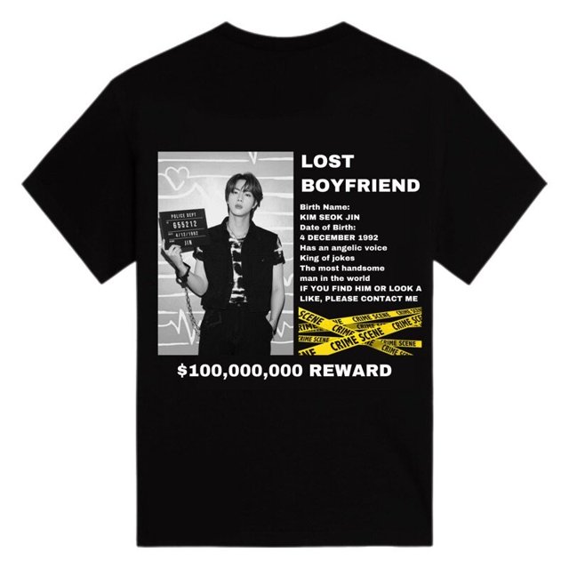 Camiseta de camisa de alta calidad impresa a la moda BTS novio perdido título | artículos populares