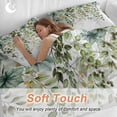 thumbnail image 5 of Green Eucalyptus Leaves Duvet Cover Set, Summer Botanical Weeping Soft Duvet Cover Twin Size Bedding Set 4 Pieces, 1 Quiltcover and 2 Pillowcases with Zipper, 1 Bed Sheet for All Seasons, 5 of 9