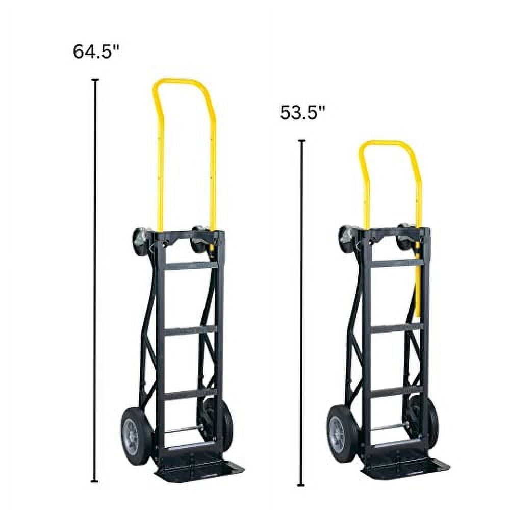 Harper Trucks 600lb/700lb Capacity Nylon Frame Convertible Hand Truck with 10" Solid Rubber Wheels - Assembly Required