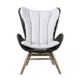 thumbnail image 2 of Indoor Outdoor Wooden Lounge Chair with Intricate Rope Woven Wingback Gray, 2 of 6