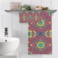 thumbnail image 5 of Talavera Ceramic Folk Tile Towels Highly Absorbent Cotton Towels Set of 2, Premium Spa & Hotel Quality Quick Dry Towel Set 54 x 27 Inches Bathroom Towels, 5 of 7