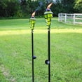 thumbnail image 4 of Sunnydaze Adjustable Height Metal Swirl Glass Outdoor Lawn Patio Torch - Green - Set of 4, 4 of 9