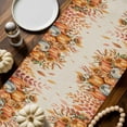 thumbnail image 2 of Table Runner Dresser Scarves 90 Inch Long,Harvest Pumpkin Floral Thanksgiving Linen Dining Table Runners Fall Leaves Retro Linen Tabletop Scarf for Wedding Holiday Party Kitchen, 2 of 9