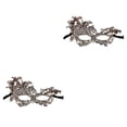 thumbnail image 3 of Minnieouse Máscaras de encaje multicolor Cubierta de la mascarada Discoteca Hollow Prom Party Props Half Dress-up Role Play Accesorios Disfraz Oro 2Conjunto, 3 of 6