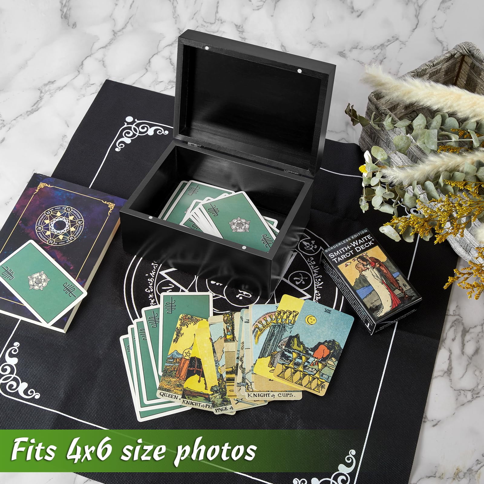 Small Keepsake Box  Black Wood Memory With Hinged Lids Wooden Storage 3x5 4x6 Decorative Card Bridal Shower Gifts