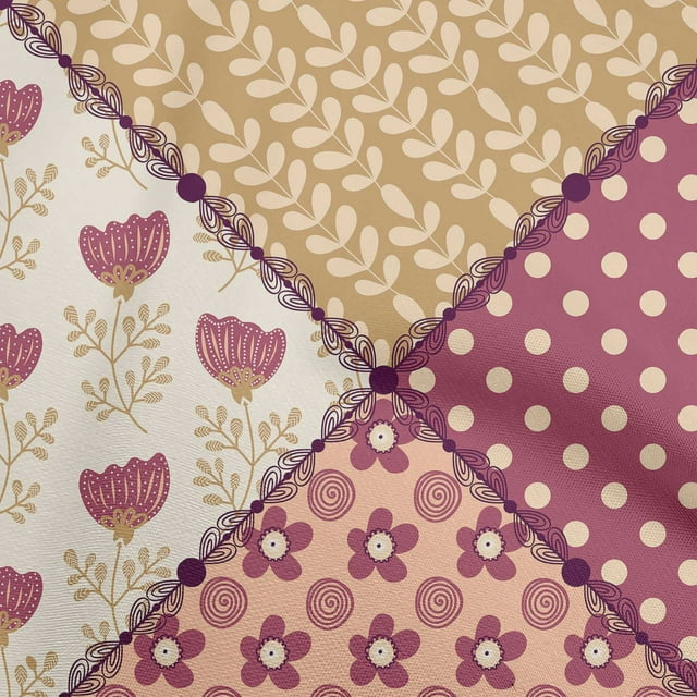oneOone Polyester Spandex Pink Fabric Florals Sewing Craft Projects Fabric Prints By Yard 56 Inch Wide
