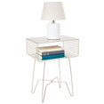 thumbnail image 3 of mDesign Steel Side/End Table Nightstand with Storage Shelf Basket - Matte Satin, 3 of 6