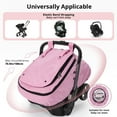 thumbnail image 7 of Baby Car Seat Cover, Caveen Infant Carseat Canopy, Warm Plush Minky Dots Shield Covers, with Breathable Mesh Window, Enlarge Space, Pink, 7 of 7
