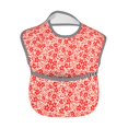 thumbnail image 2 of Susaid Red Pretty Flowers Print Bibs for Babies Toddlers Adjustable Waterproof Free Soft Durable Bibs for eating with Large Pocket Food Catcher, 2 of 8