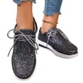 thumbnail image 6 of Platform Sneakers for Women Glitter Casual Walking Shoes Lace Up Sequin Fashion Shoes Lightweight Thick Sole Comfort Shoes, 6 of 7