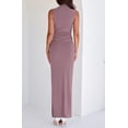 thumbnail image 6 of BTFBM Womens Two Piece Outfits Summer Lightweight Mock Neck Sleeveless Knit Tops Maxi Skirt Set Going Out Dress, 6 of 9
