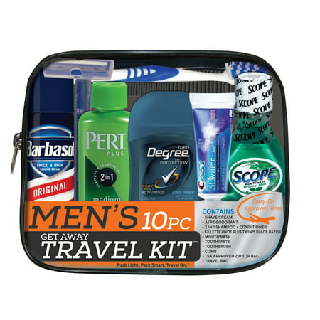 Men's Get Away 10 pc Travel Kit (Best Mens Travel Toiletry Bag)