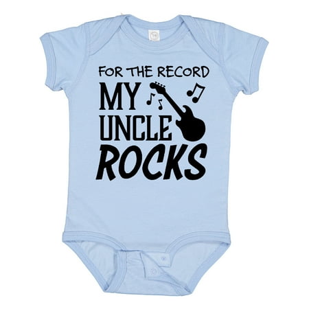 

Inktastic For the Record My Uncle Rocks Gift Baby Boy or Baby Girl Bodysuit