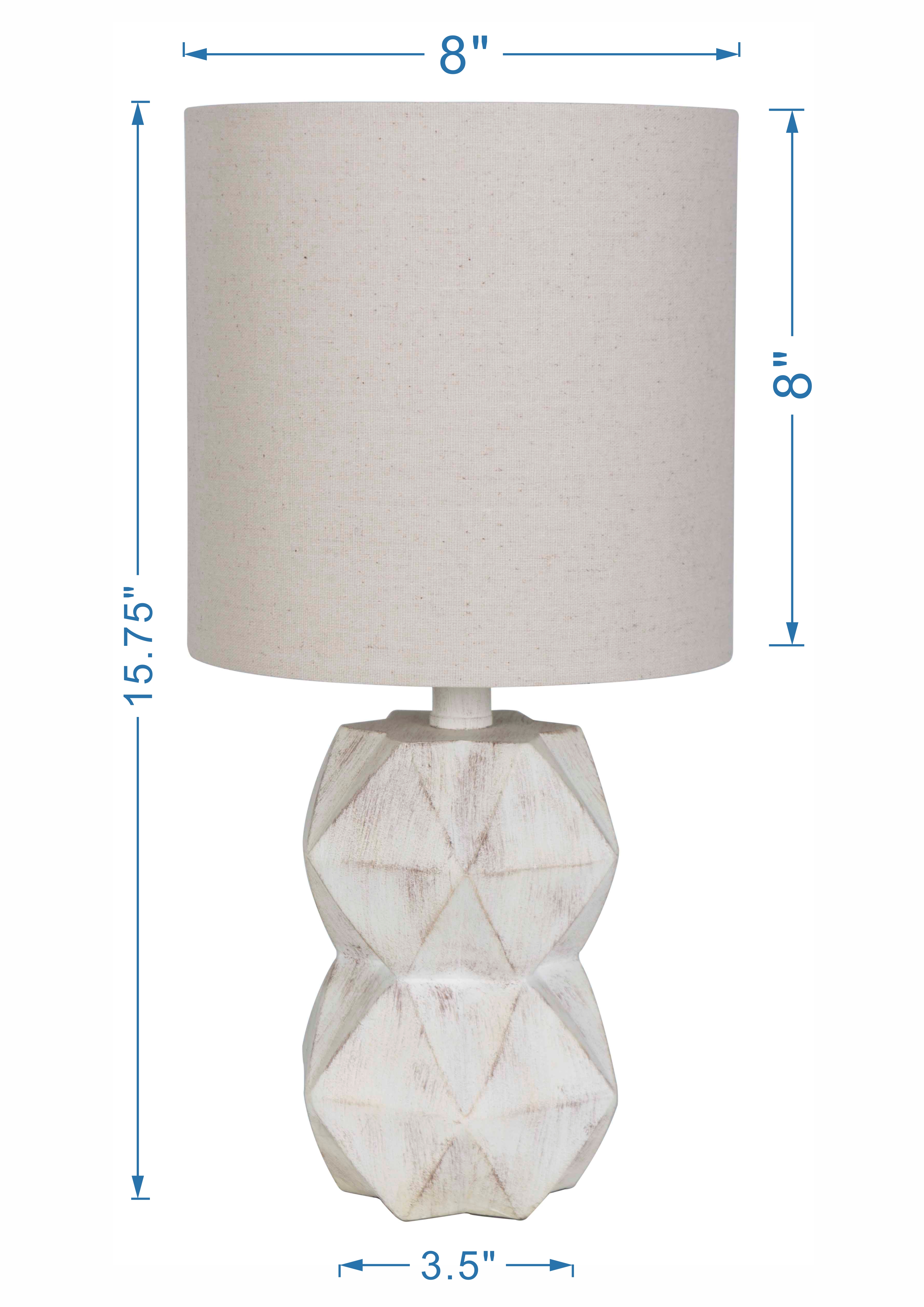 Better Homes & Gardens White Wash Faceted Faux Wood Table Lamp - image 2 of 10