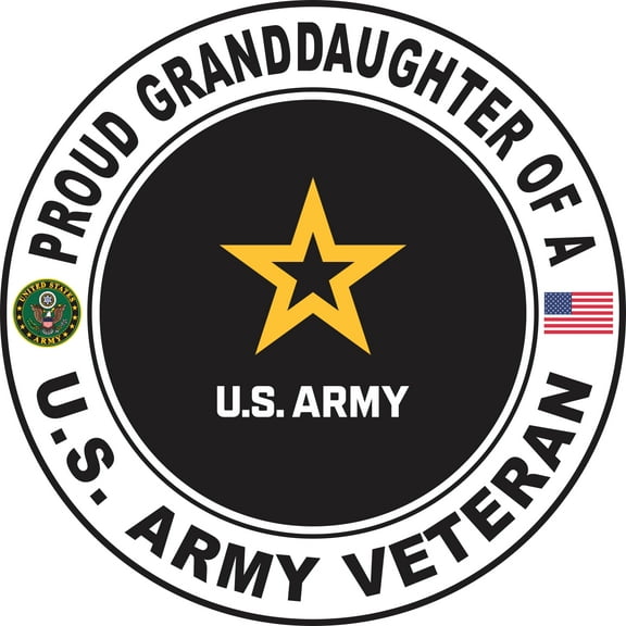 3.8 Inch U.S. Army Veteran Proud Granddaughter Decal