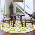 thumbnail image 3 of Round Rugs 8 Ft, Yellow Lemon Non Slip Area Rugs for Kitchen Bedroom Entryway, Summer Watercolor Oil Painting Fruits Washable Carpet Runner Rug Floor Mats for Bedroom Home Decor, 3 of 8