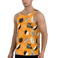 thumbnail image 2 of Disketp Bold Black and White Leaves Orange Men's Workout Tank Tops Sleeveless Gym Shirt Quick Dry Fitness Bodybuilding Sleeveless T Shirt-Small, 2 of 7