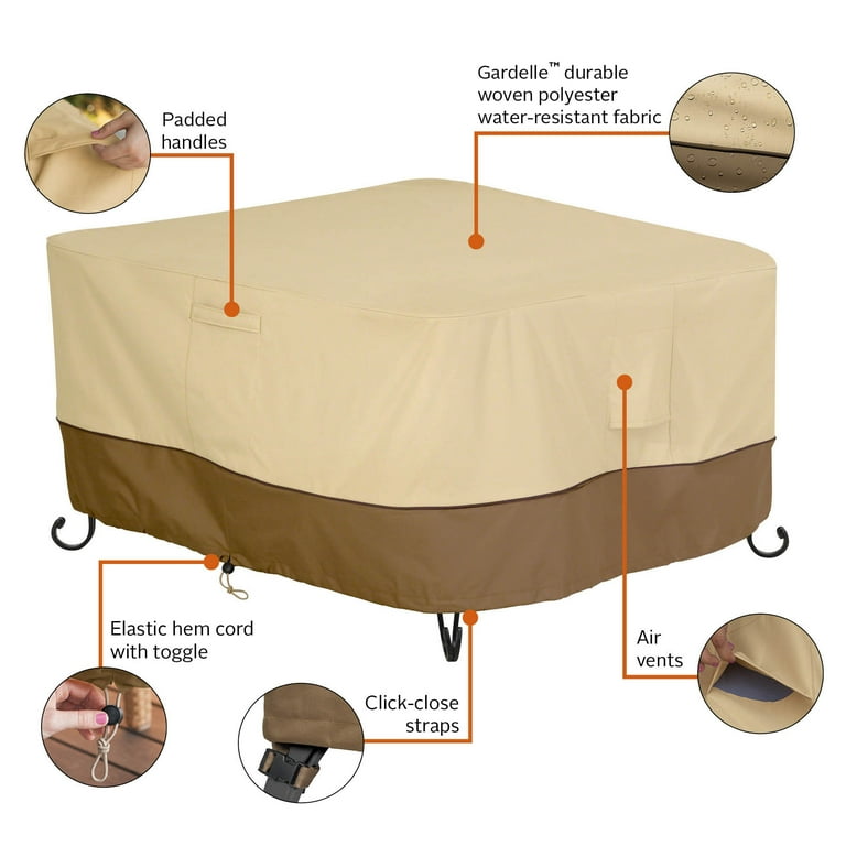 Classic Accessories Veranda Water-Resistant 40 Inch Square Fire Pit Cover Classic Accessories Veranda Water-Resistant 40 Inch Square Fire Pit Cover