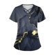 thumbnail image 1 of Fiudx Ofertas de La Semana Blusa de Manga Corta con Estampado de Moda para Mujer, Camiseta con Cuello En V, Tops Informales con Bolsillos, 1 of 3
