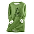 thumbnail image 1 of Ladies Christmas Tree Cats Print Long Sleeve Thermal Underwear Base Layer Top For Winter Warmth, 1 of 2