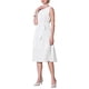 thumbnail image 4 of Vestido sin mangas plisado para mujer Inspire Chic, con cinturón, casual, de oficina, corte A, color blanco, 4 of 5