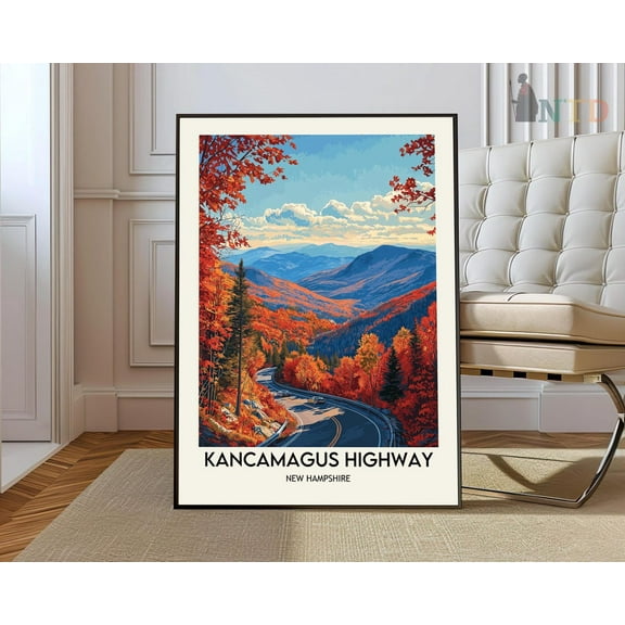 Kancamagus Highway Art, White Mountains Nh Print, New Hampshire Artwork, Kancamagus Hwy Gift, Travel Print, Travel Poster, Housewarming Gift Wall Art, Modern Wall Decor, 8x12 UNFRAMED