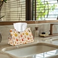 thumbnail image 5 of COEQINE Tissue Box Cover PU Leather Rectangle Tissue Case Holder Facial Tissue Dispenser for Bathroom Bedroom Kitchen Office Car Modern Fall Home Decorative, Maple Leaf Gold, 2 PCS, 5 of 7