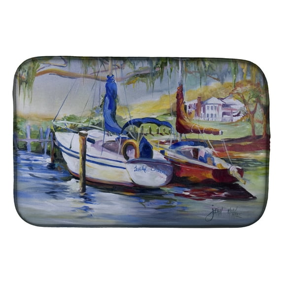 Lucky Dream Sailboat Dish Drying Mat