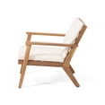 thumbnail image 4 of Christopher Knight Home Carlos Outdoor Acacia Wood Club Chairs with Cushions Set of 2, Brown Patina Finish, Cream, 4 of 9