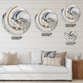 thumbnail image 4 of Designart "Mosaic in Grey and Yellow II" Abstract Shapes Oversized Wall Clock, 4 of 5