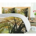 thumbnail image 5 of Ambesonne Fall Duvet Cover Sets, Autumn Forest Peace View, 2-King, Orange Green, 5 of 7